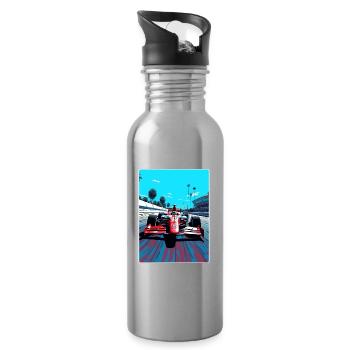 Mexique Circuit Motorsport Race Voyage Affiche WPA - Gourde avec paille intégrée - argent clair - Droite