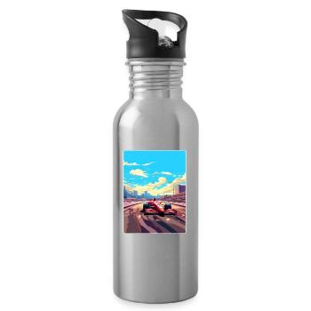 Barcelona Circuit Motorsport Race Spain Travel WPA - Water bottle with straw - silver - Right