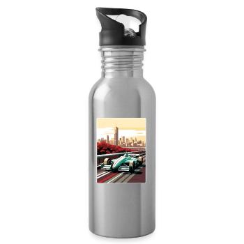 Melbourne Circuit Motorsport Rennen Australien Rennen - Trinkflasche mit integriertem Trinkhalm - Lightsilver - Rechts
