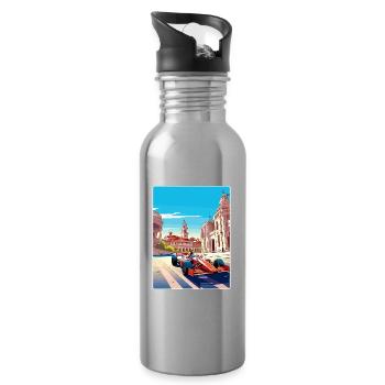 Barcelona Circuit Motorsport Race Spain Travel WPA - Water bottle with straw - silver - Right