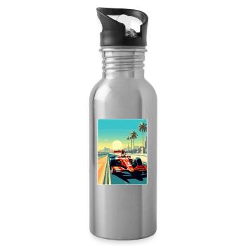 Abu Dhabi Circuit Motorsport Race Uae Travel Card - Trinkflasche mit integriertem Trinkhalm - Lightsilver - Rechts