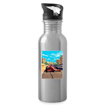 Barcelona Circuit Motorsport Race Spain Travel WPA - Water bottle with straw - silver - Right