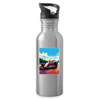 Affiche de voyage de la course automobile du circuit de Monza en Italie - Gourde avec paille intégrée - argent clair - Droite