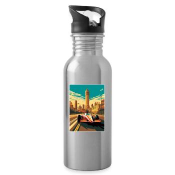 Melbourne Circuit Motorsport Rennen Australien Rennen - Trinkflasche mit integriertem Trinkhalm - Lightsilver - Rechts