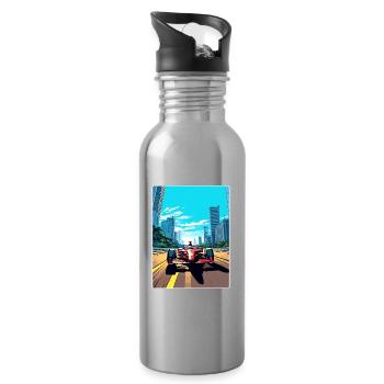 Sao Paulo Circuit Motorsport Rennen Brasilien Reisen - Trinkflasche mit integriertem Trinkhalm - Lightsilver - Rechts