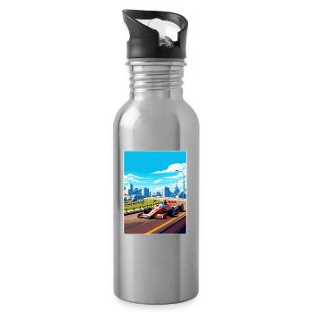 Montreal Circuit Motorsport Rennen Kanada Reisen WPA - Trinkflasche mit integriertem Trinkhalm - Lightsilver - Rechts