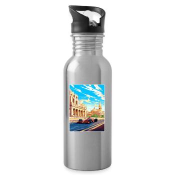 Baku Circuit Motorsport Race Azerbaijan Travel WPA - Water bottle with straw - silver - Right