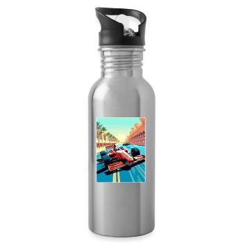 Abu Dhabi Circuit Motorsport Race Uae Travel Card - Trinkflasche mit integriertem Trinkhalm - Lightsilver - Rechts