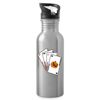 Cartes halloween - Gourde avec paille intégrée - argent clair - Droite