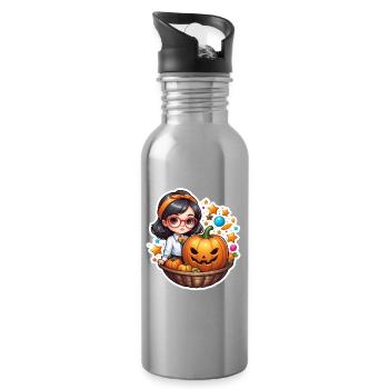 Filles Halloween Citrouille Panier - Gourde avec paille intégrée - argent clair - Droite