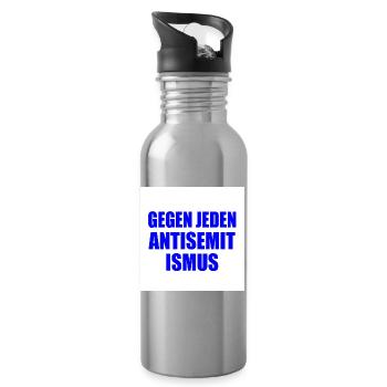 gegen jeden antisemitismus - Trinkflasche mit integriertem Trinkhalm - Lightsilver - Rechts