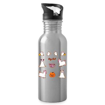 Süßes oder Saures - Niedliche Cartoon-Tiergeister - Trinkflasche mit integriertem Trinkhalm - Lightsilver - Rechts