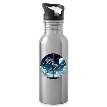 Pole Dance Astronaut Pole Dance Gift - Water bottle with straw - silver - Right