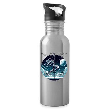 Pole Dance Astronaut Pole Dance Gift - Water bottle with straw - silver - Right