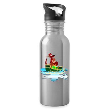 CHRISTMAS KANGAROO SLEIGH - Water bottle with straw - silver - Right