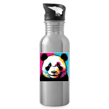 Panda - Trinkflasche mit integriertem Trinkhalm - Lightsilver - Rechts