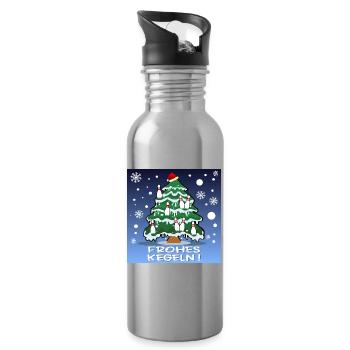 WEIHNACHTEN KEGEL VEREIN - Trinkflasche mit integriertem Trinkhalm - Lightsilver - Rechts