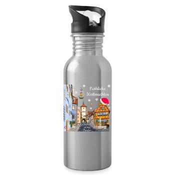 Rothenburg ob der Tauber, Joyeux Noël - Gourde avec paille intégrée - argent clair - Droite