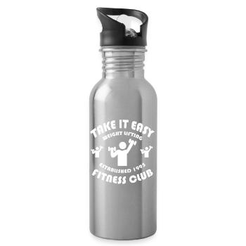 TAKE IT EASY - Trinkflasche mit integriertem Trinkhalm - Lightsilver - Rechts