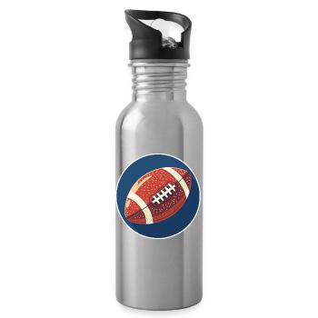 Football Graphics - Water bottle with straw - silver - Right
