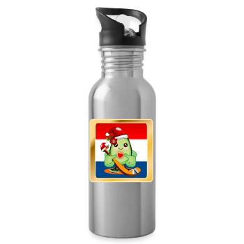 Weihnachtsgeschenke Avocado Eishockeyspieler - Trinkflasche mit integriertem Trinkhalm - Lightsilver - Rechts