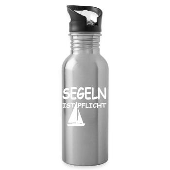 Segeln  - Trinkflasche mit integriertem Trinkhalm - Lightsilver - Rechts