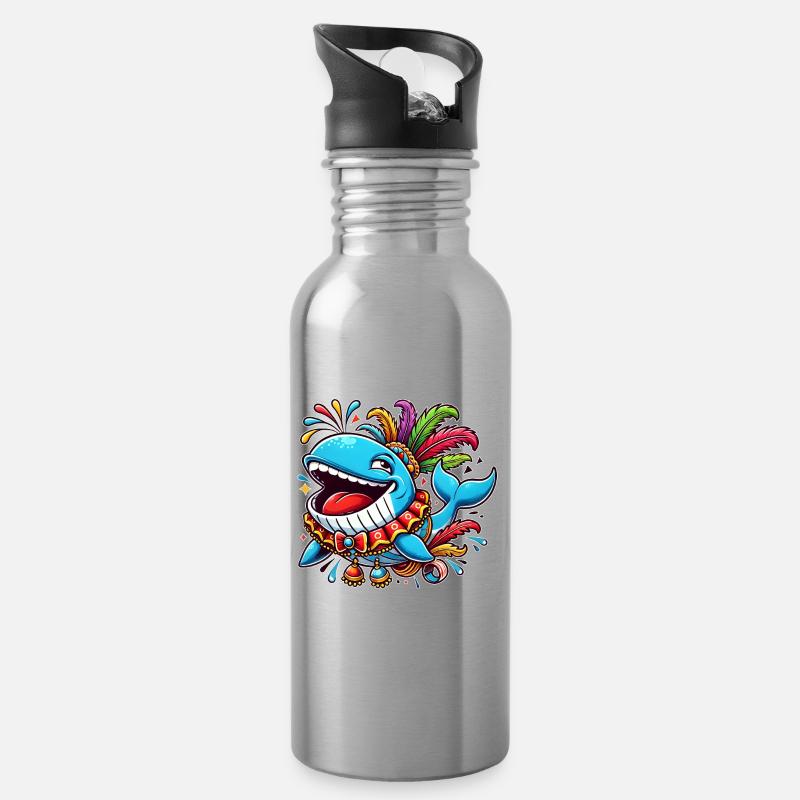 Kölner Karneval Gruppenkostüm Gruppenoutfit 2025 - Trinkflasche mit integriertem Trinkhalm - Lightsilver