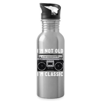 Je ne suis pas vieux, je suis un lecteur de cassettes stéréo classique - Gourde avec paille intégrée - argent clair - Droite