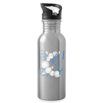 Typo meets gravity - Water bottle with straw - silver - Right
