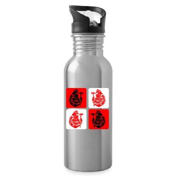 Fire brigade – courage in action - Water bottle with straw - silver - Right