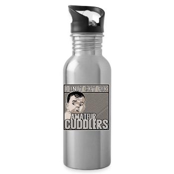 Je ne pleure que pour les câlins amateurs - Gourde avec paille intégrée - argent clair - Droite