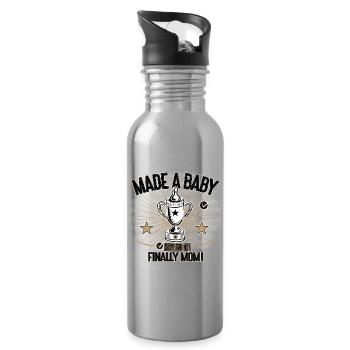 Endlich Mama Baby Bekommen Humor Design - Trinkflasche mit integriertem Trinkhalm - Lightsilver - Rechts