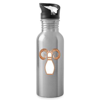 BOWLING GEBURTSTAG STERNZEICHEN BOWLING - Trinkflasche mit integriertem Trinkhalm - Lightsilver - Rechts