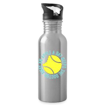Le tennis est sain, sweat à capuche amusant pour le tennis - Gourde avec paille intégrée - argent clair - Droite