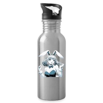 Bunny Costume Beautiful Woman Manga Cosplay Gift - Water bottle with straw - silver - Right
