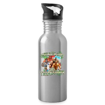 Monatslohn für Trenbolon – Prioritäten gesetzt - Trinkflasche mit integriertem Trinkhalm - Lightsilver - Rechts