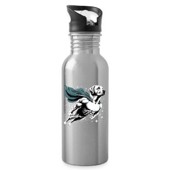 Super chien Labrador Retriever Labi Labbi Cadeau - Gourde avec paille intégrée - argent clair - Droite