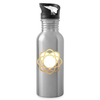 Yoga Coeur Amour Méditation Or Luxe Mandala om - Gourde avec paille intégrée - argent clair - Droite