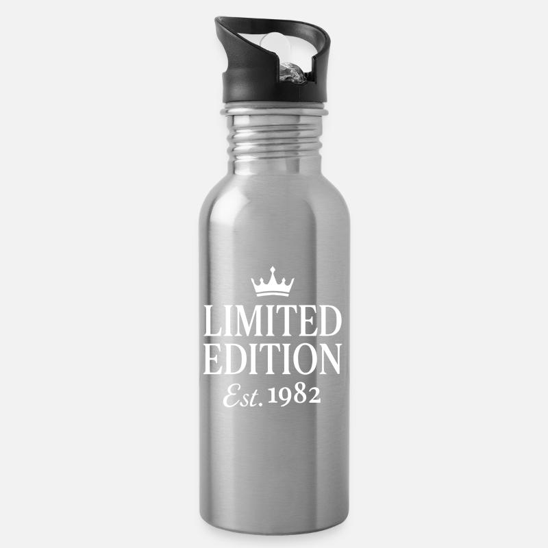 Limited Edition Est 1982 - Trinkflasche mit integriertem Trinkhalm - Lightsilver