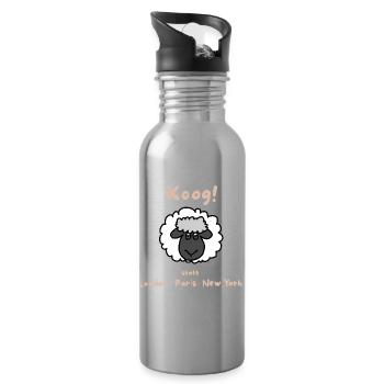Koog statt London Paris New York - Trinkflasche mit integriertem Trinkhalm - Lightsilver - Rechts