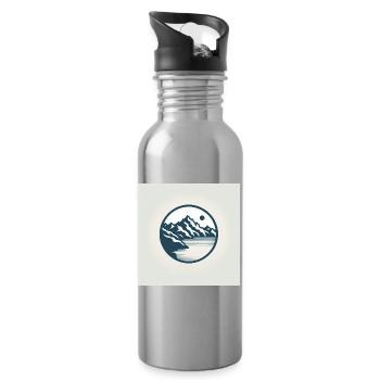 thun niesen Berge Luft zum atmen - Trinkflasche mit integriertem Trinkhalm - Lightsilver - Rechts