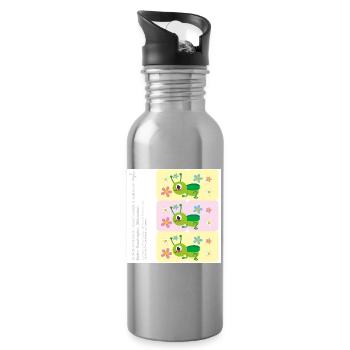 DIY - Autocollants de chaussures Fleurs de sauterelles Rose Jaune - Gourde avec paille intégrée - argent clair - Droite