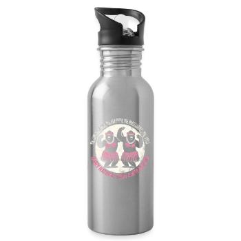 Hula Dancer Gorilla Celebration Tee - Water bottle with straw - silver - Right