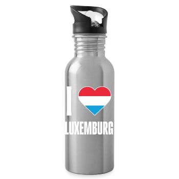 Drapeau du Coeur du Luxembourg - Gourde avec paille intégrée - argent clair - Droite