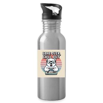 Panda Gaming Chill Out T-Shirt - Gourde avec paille intégrée - argent clair - Droite
