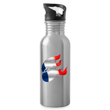 Flag of France - France - Ninja - Water bottle with straw - silver - Right