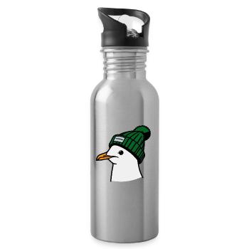 Moin Möwe Beanie Kopf Ostsee Mütze Hamburg grün - Trinkflasche mit integriertem Trinkhalm - Lightsilver - Rechts