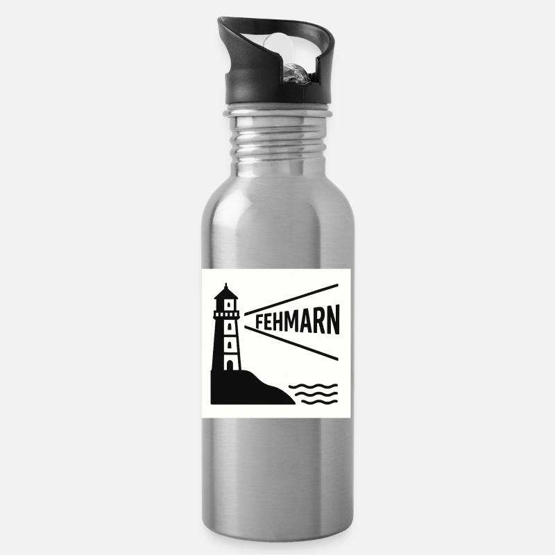 Fehmarn - Gourde avec paille intégrée - argent clair