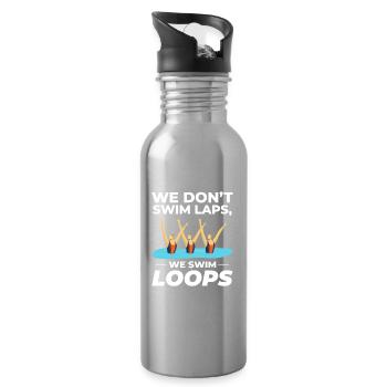 Wir schwimmen Loops Synchronschwimmen Humor Design - Trinkflasche mit integriertem Trinkhalm - Lightsilver - Rechts