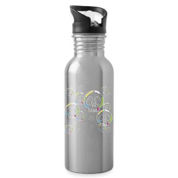 Seltsame Seifenschädel - Trinkflasche mit integriertem Trinkhalm - Lightsilver - Rechts